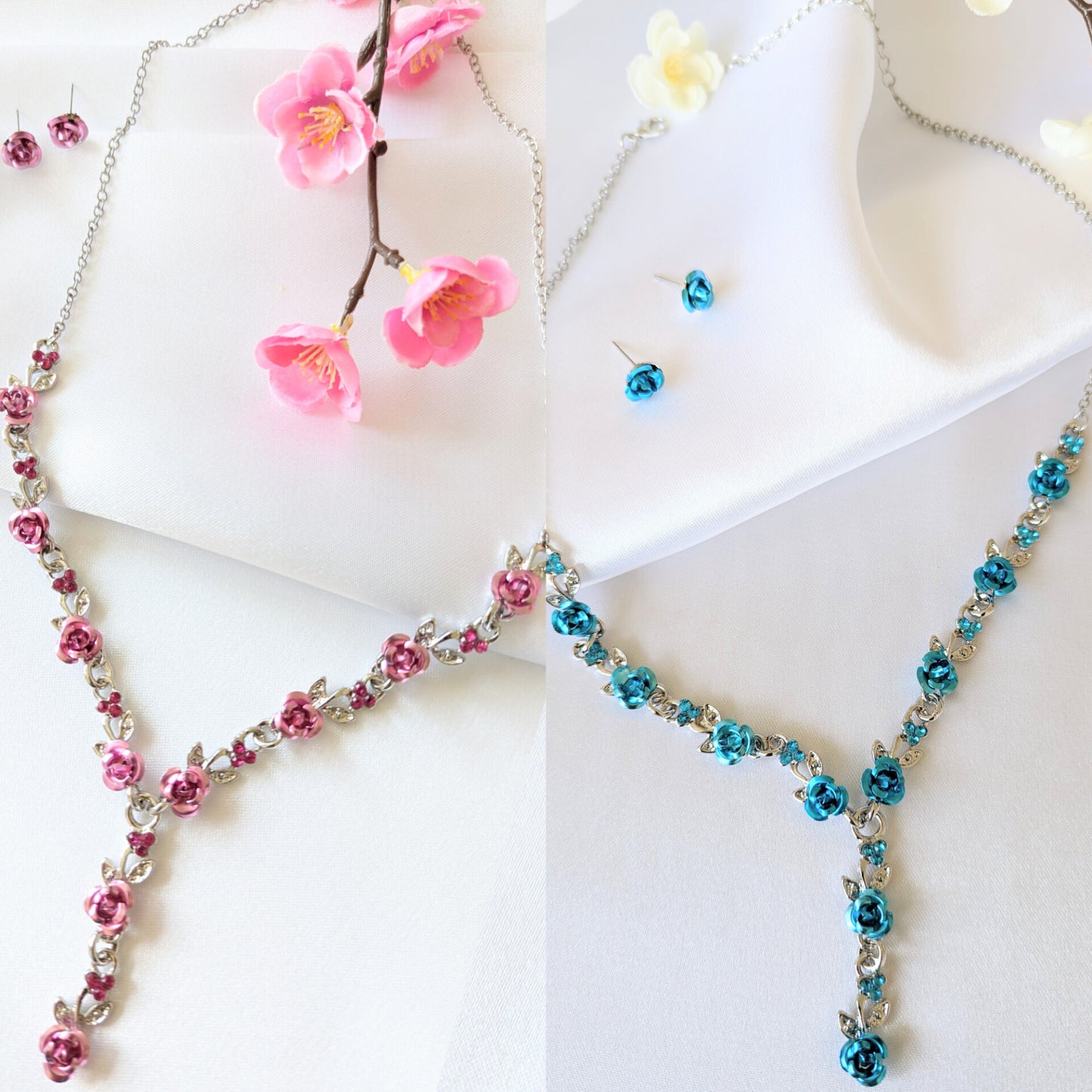 Flower Necklace Jewellery Set