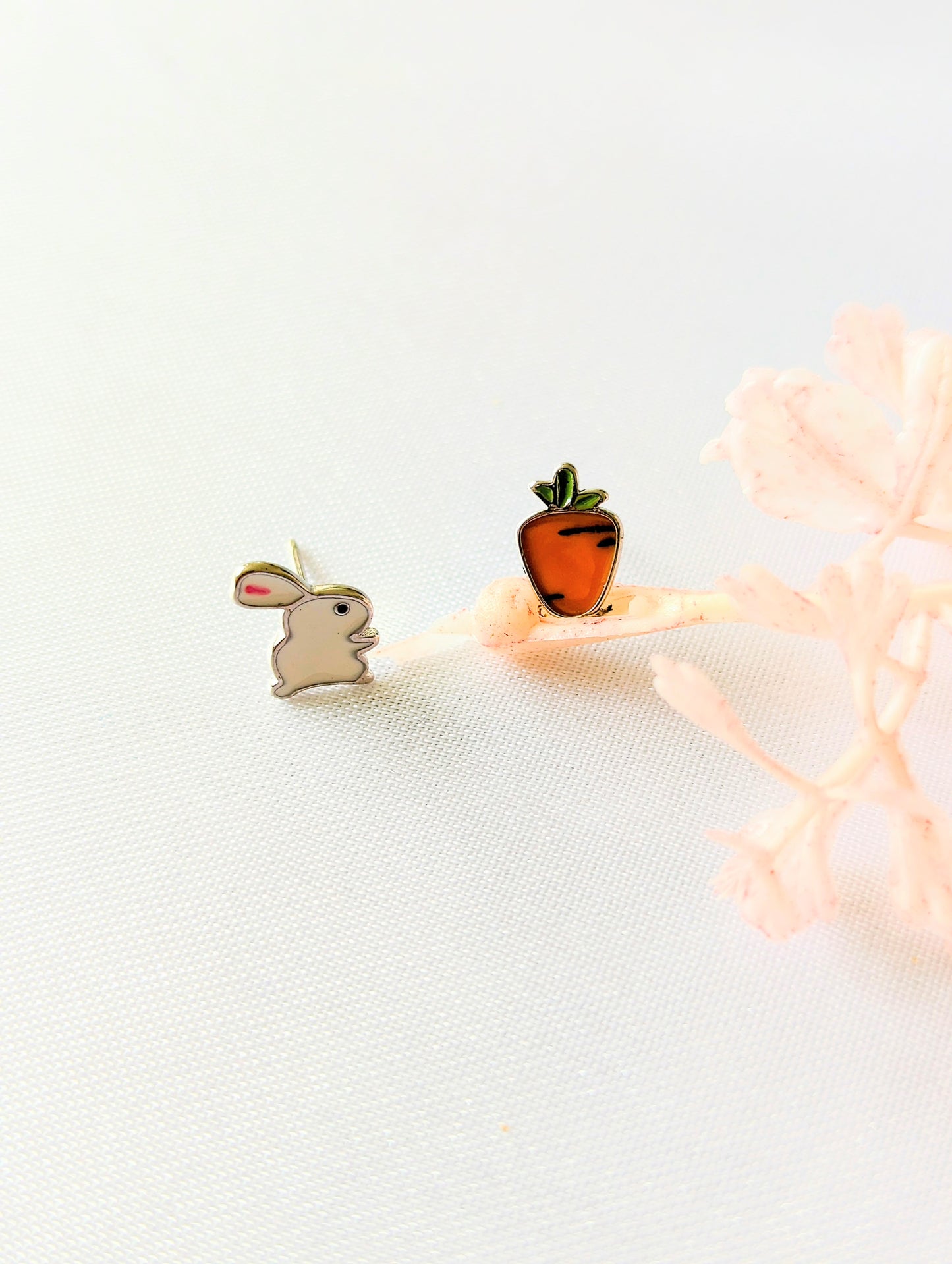 Rabbit 🐇 and Carrot 🥕 Studs