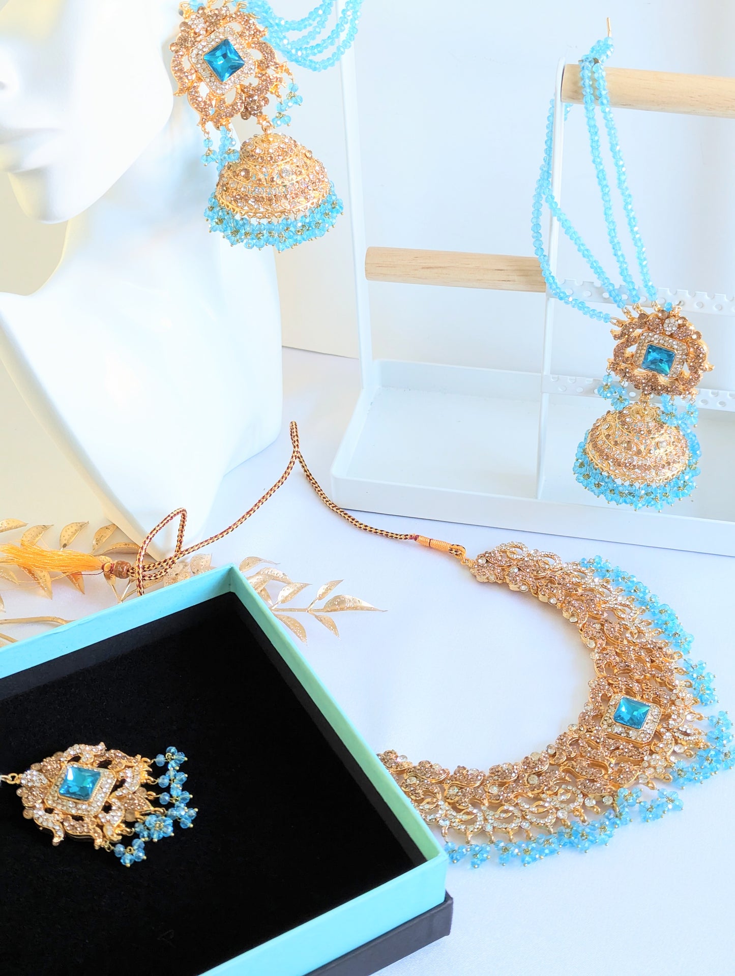 Blue Gem Gold Chunky Set