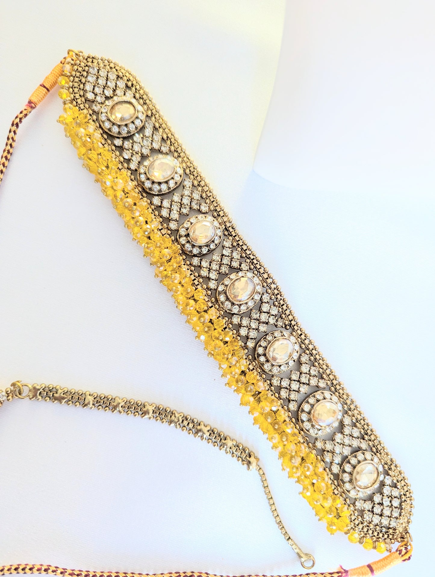 Bright Yellow Beads Choker Set