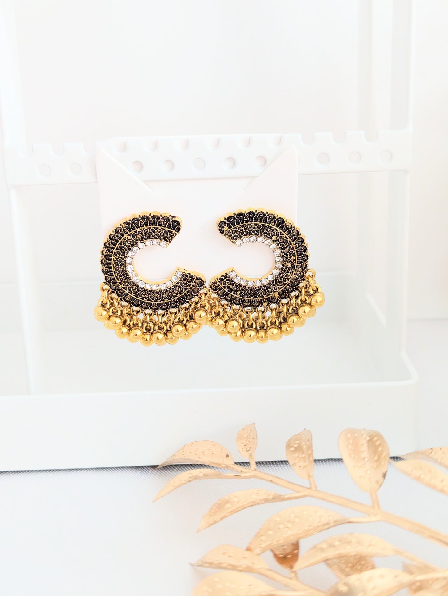 C Shaped Golden Earrings