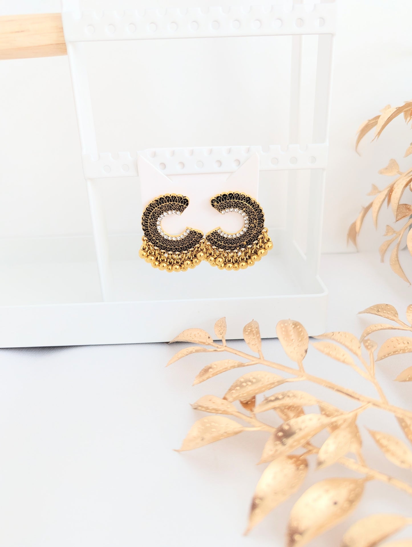 C Shaped Golden Earrings