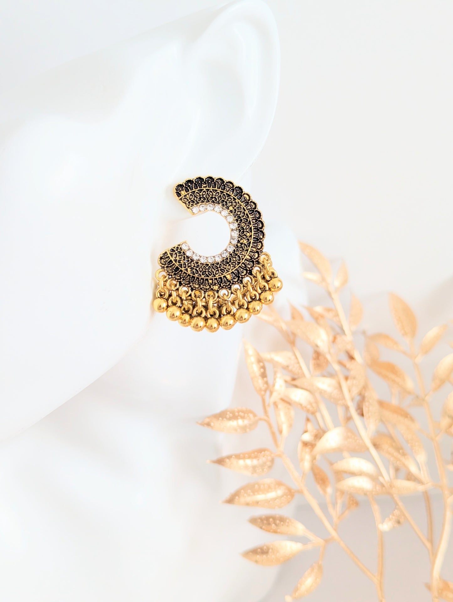 C Shaped Golden Earrings