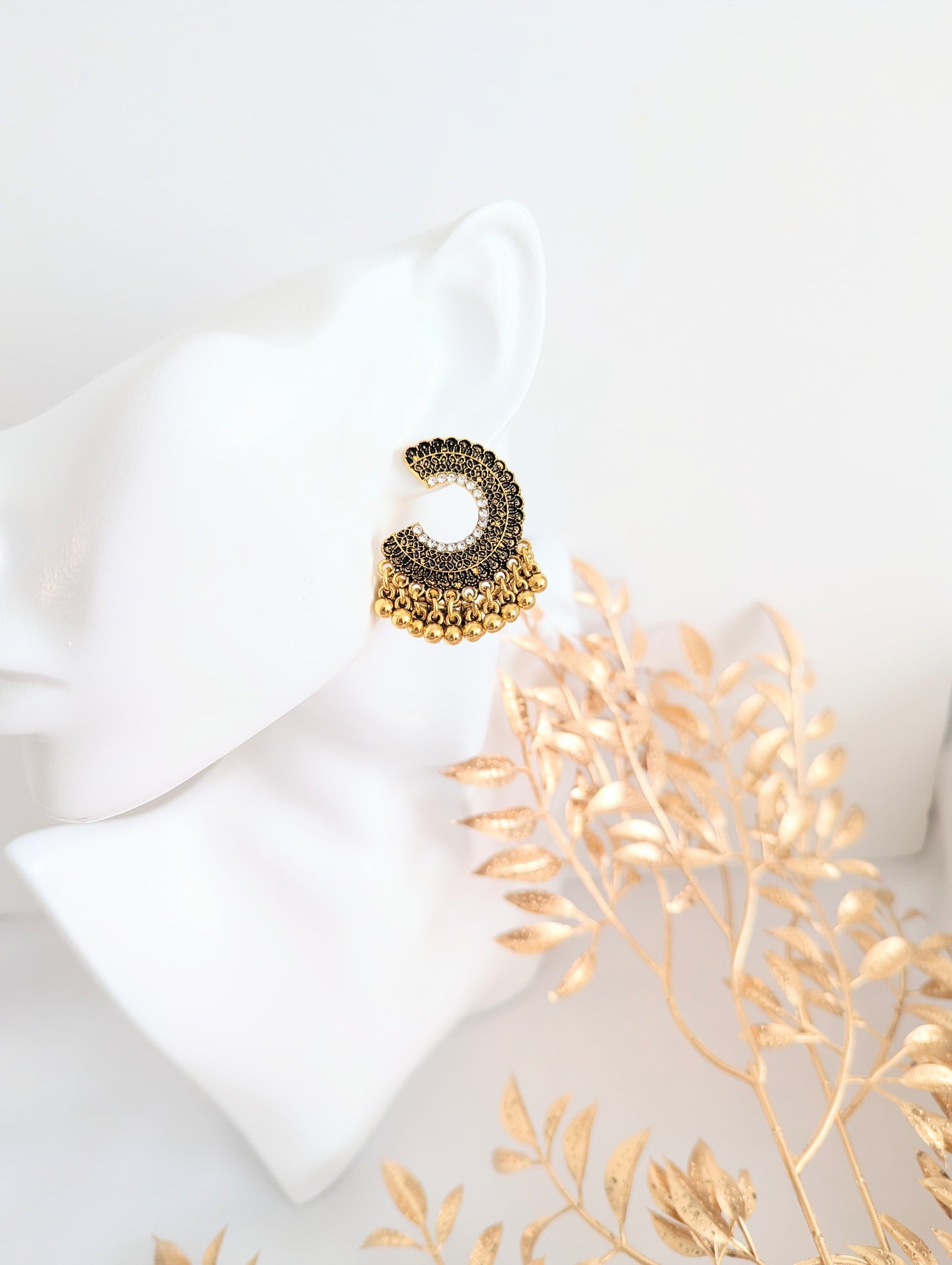 C Shaped Golden Earrings