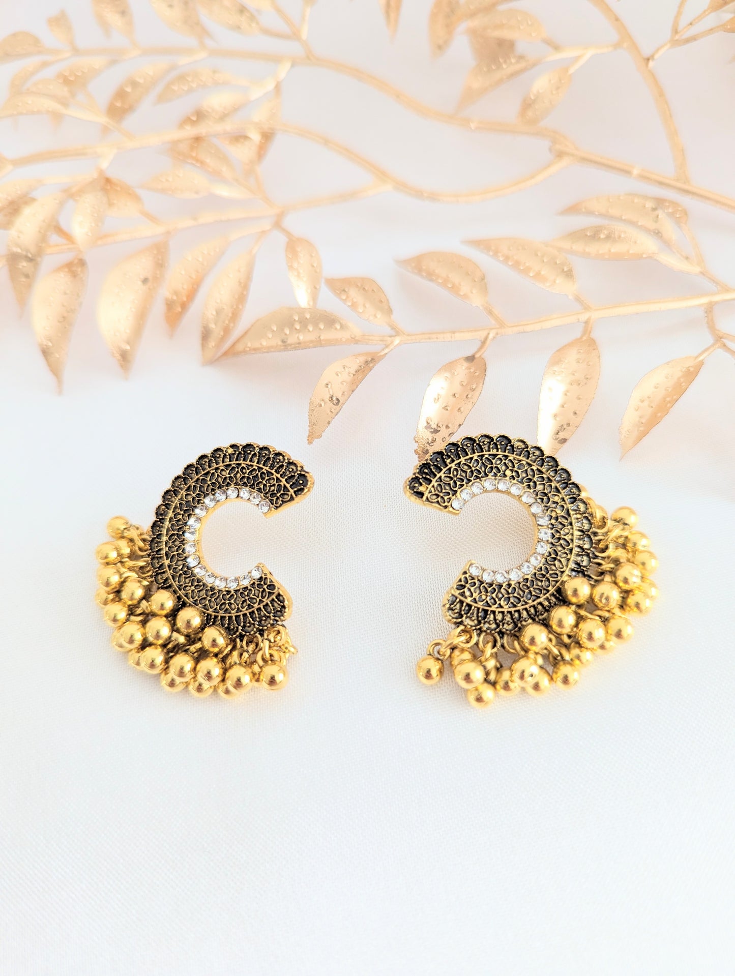 C Shaped Golden Earrings