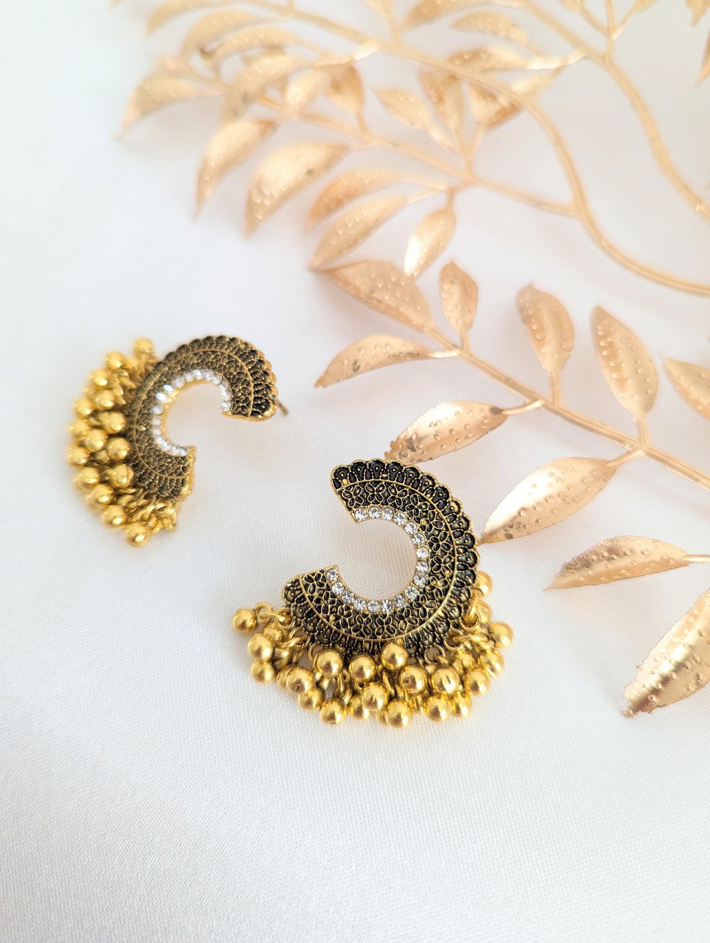 C Shaped Golden Earrings