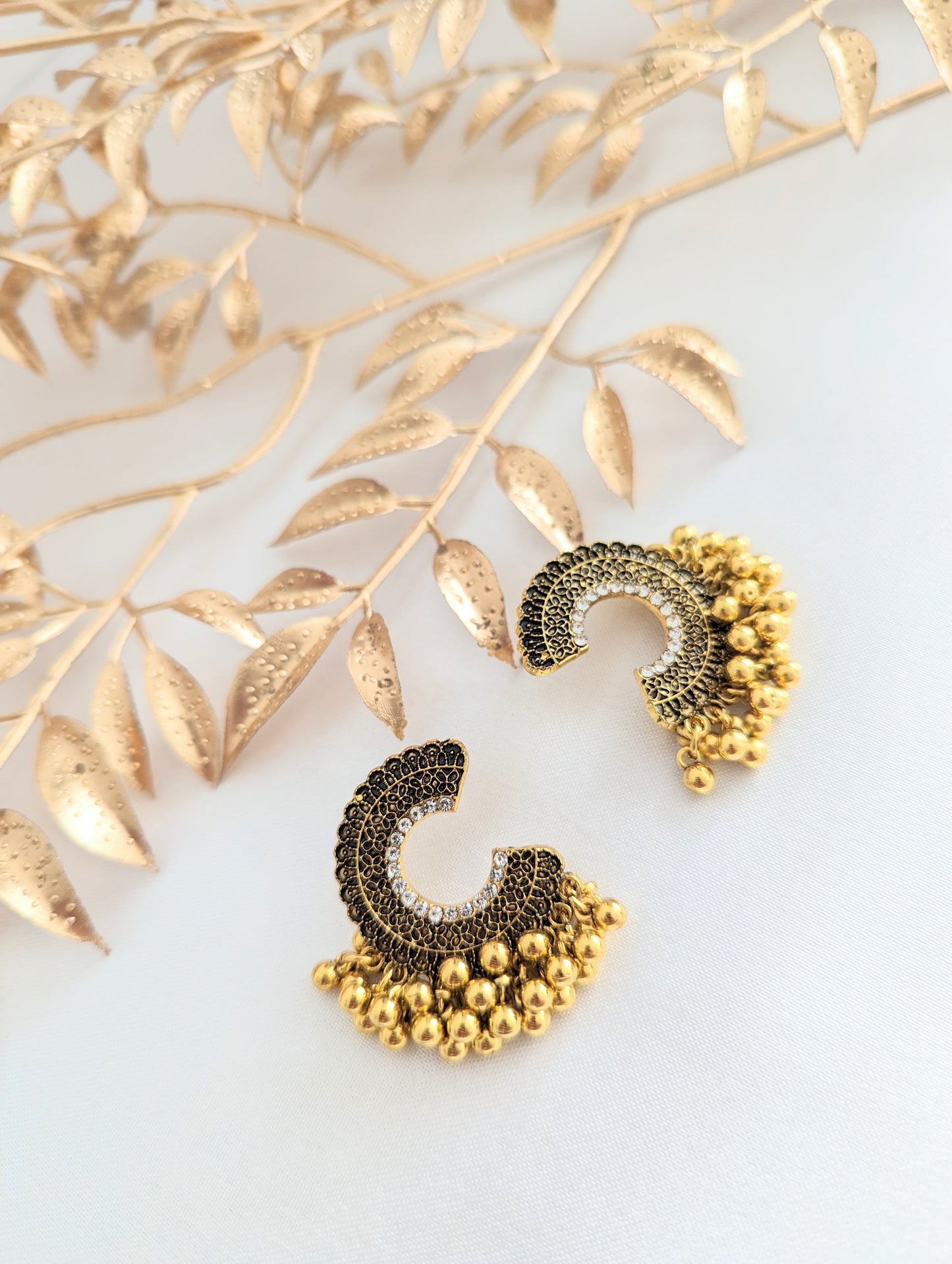 C Shaped Golden Earrings