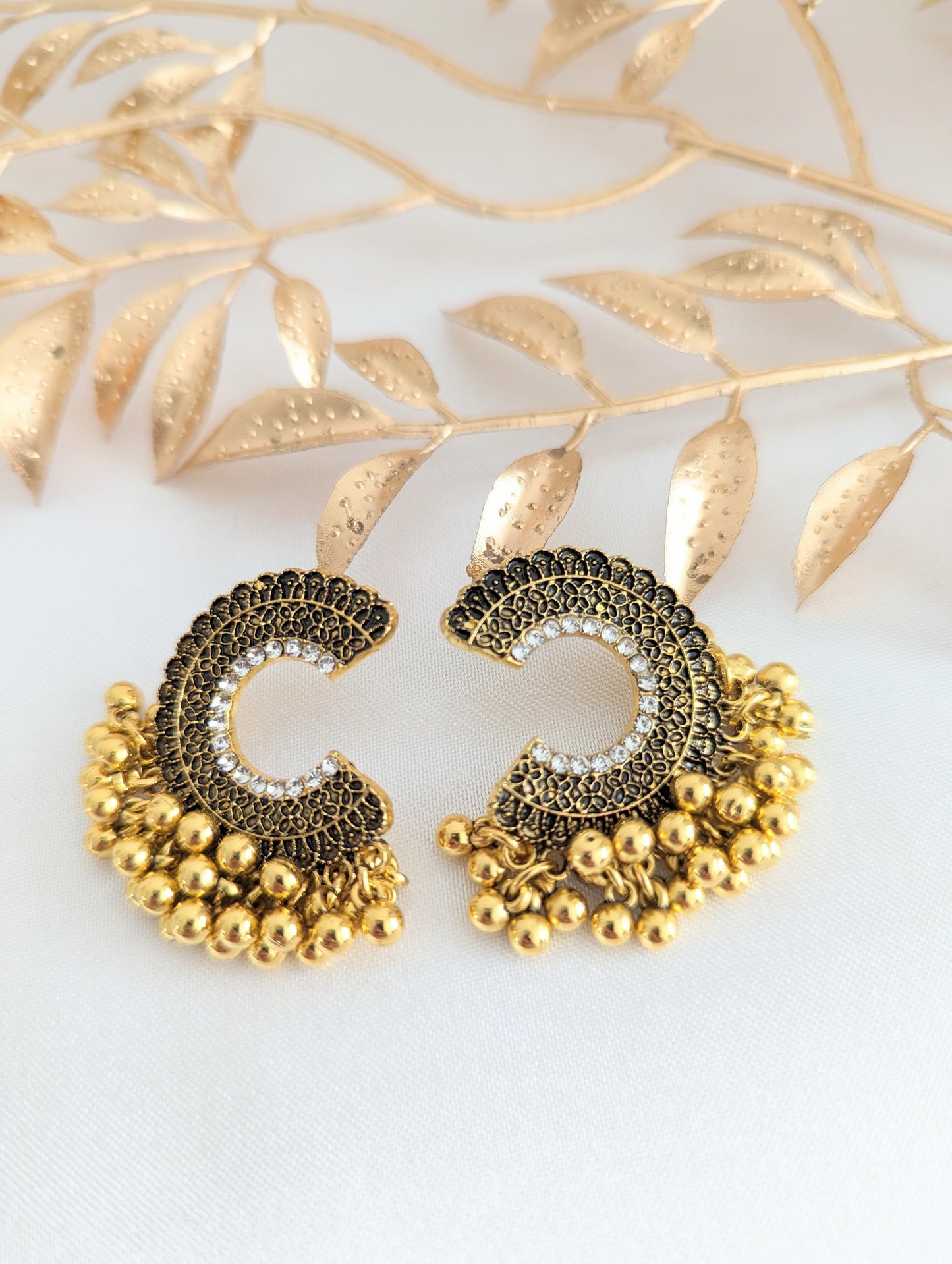 C Shaped Golden Earrings