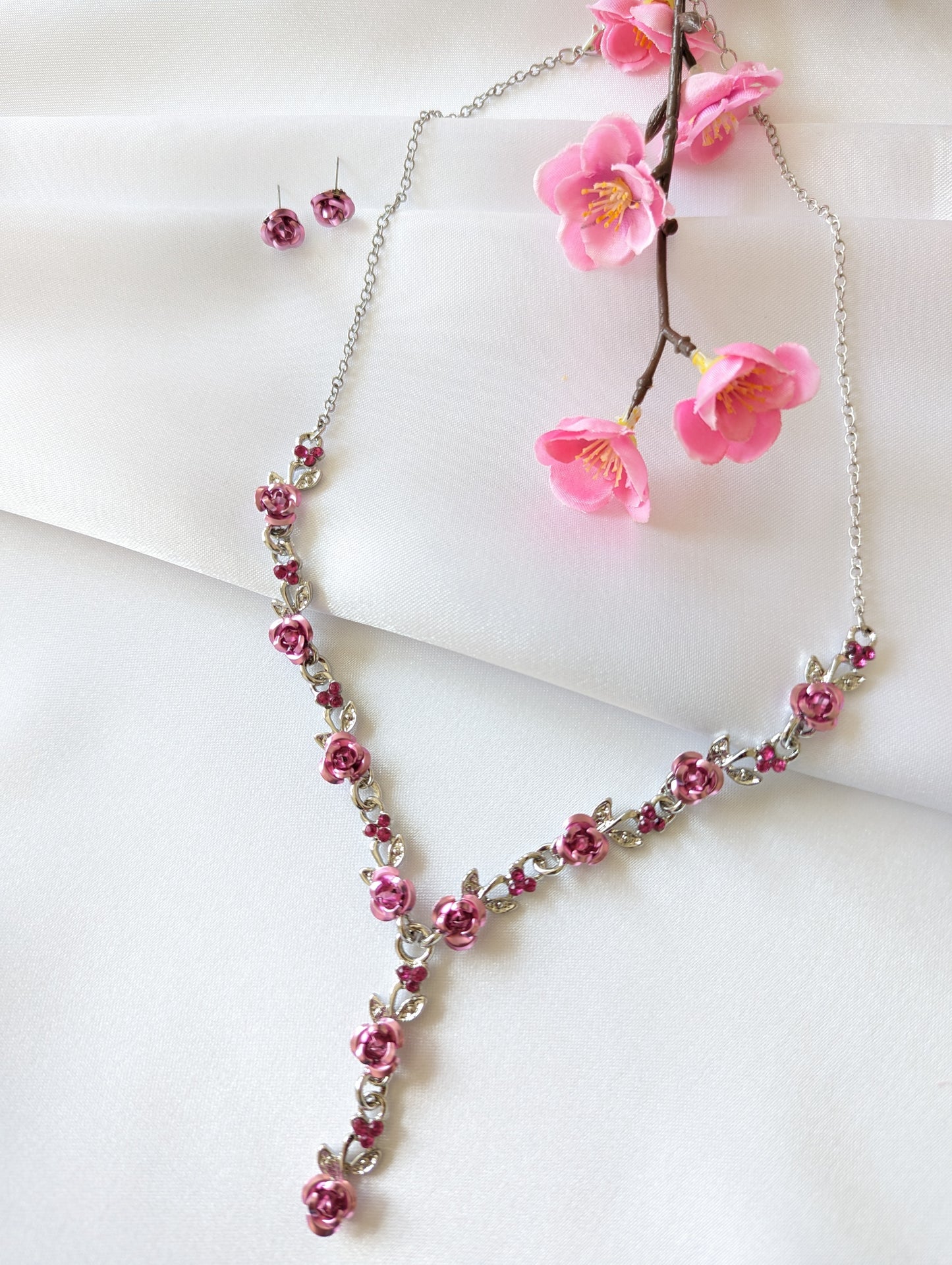 Flower Necklace Jewellery Set