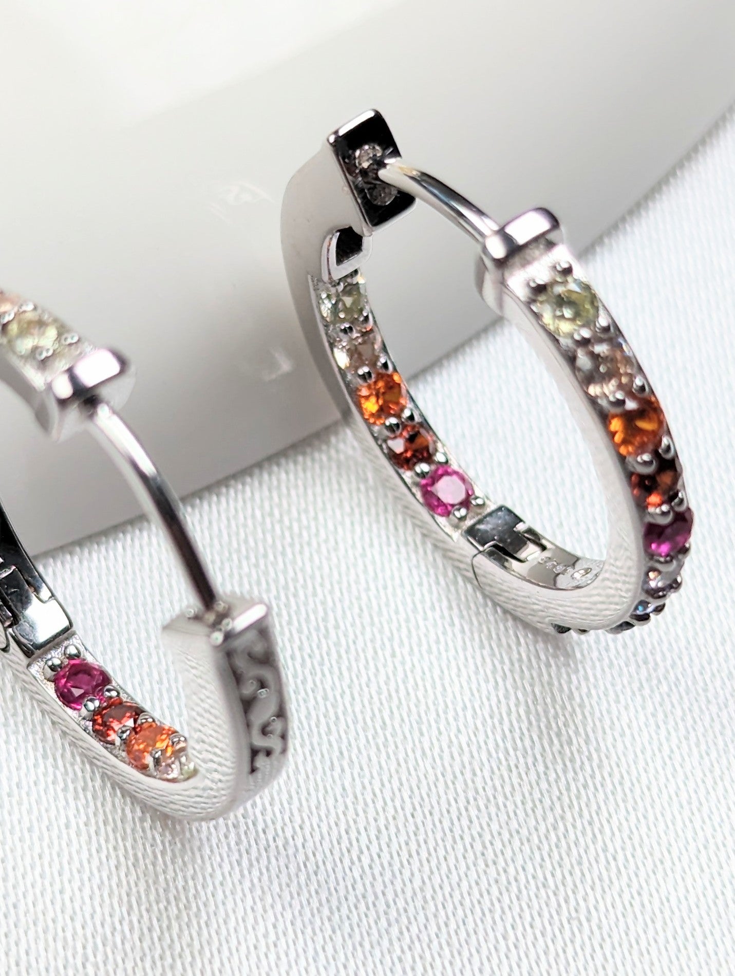 Colourful Cubic Zirconia Sterling Silver Earrings