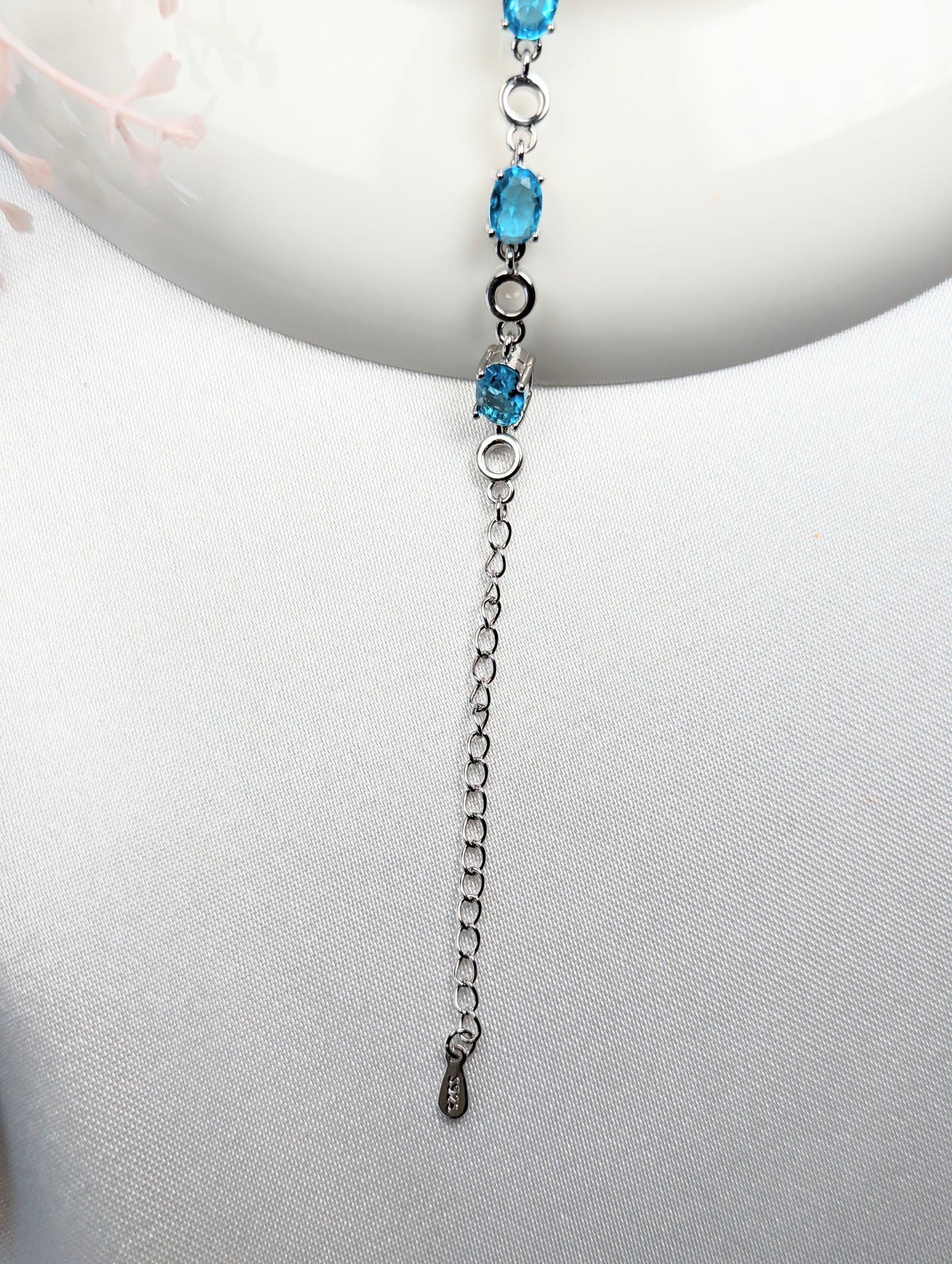 Blue Gem Sterling Silver Bracelet