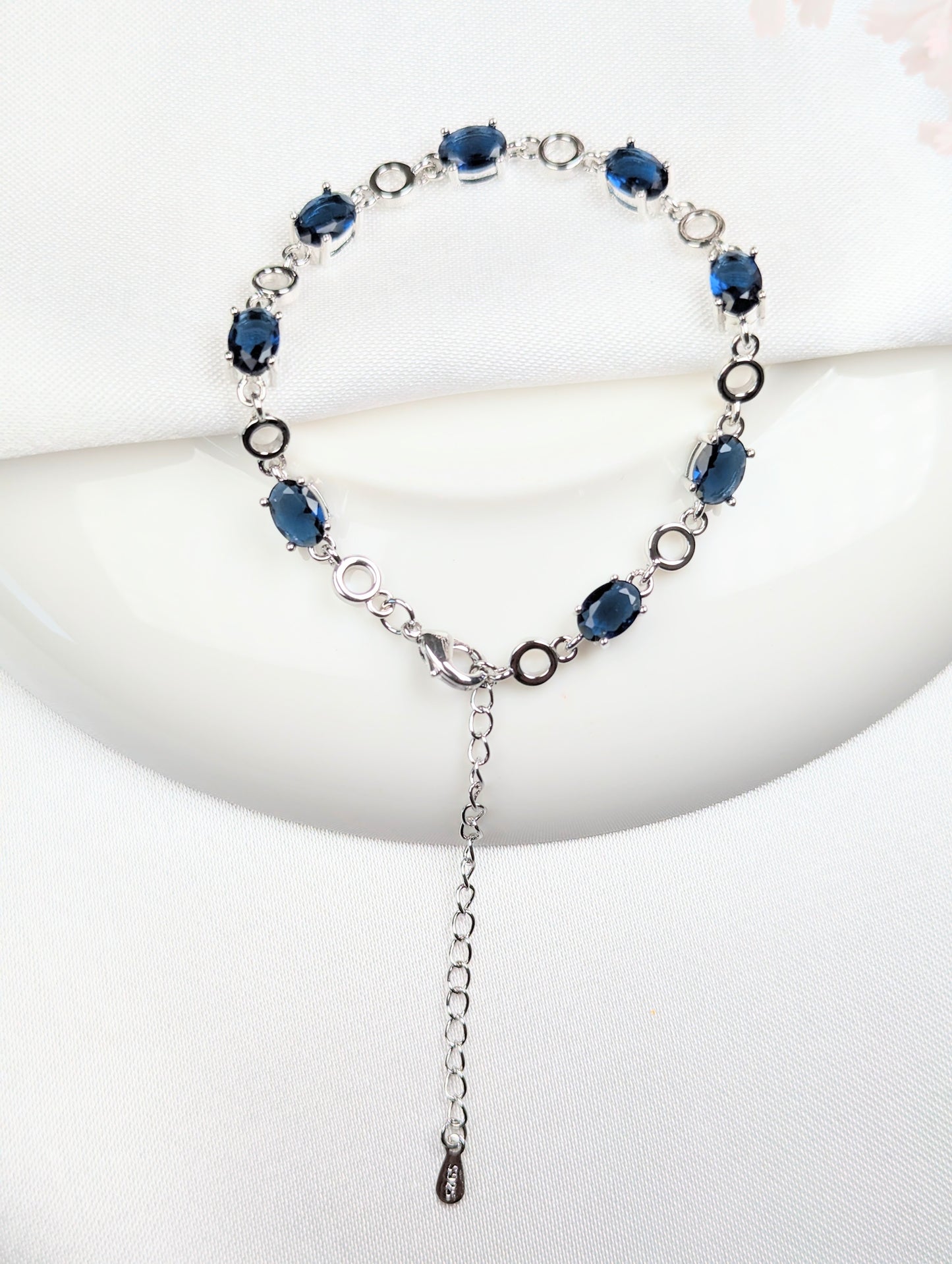 Blue Gem Sterling Silver Bracelet