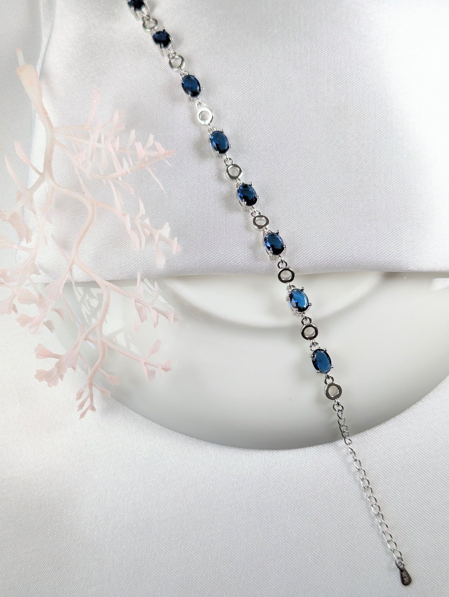 Blue Gem Sterling Silver Bracelet