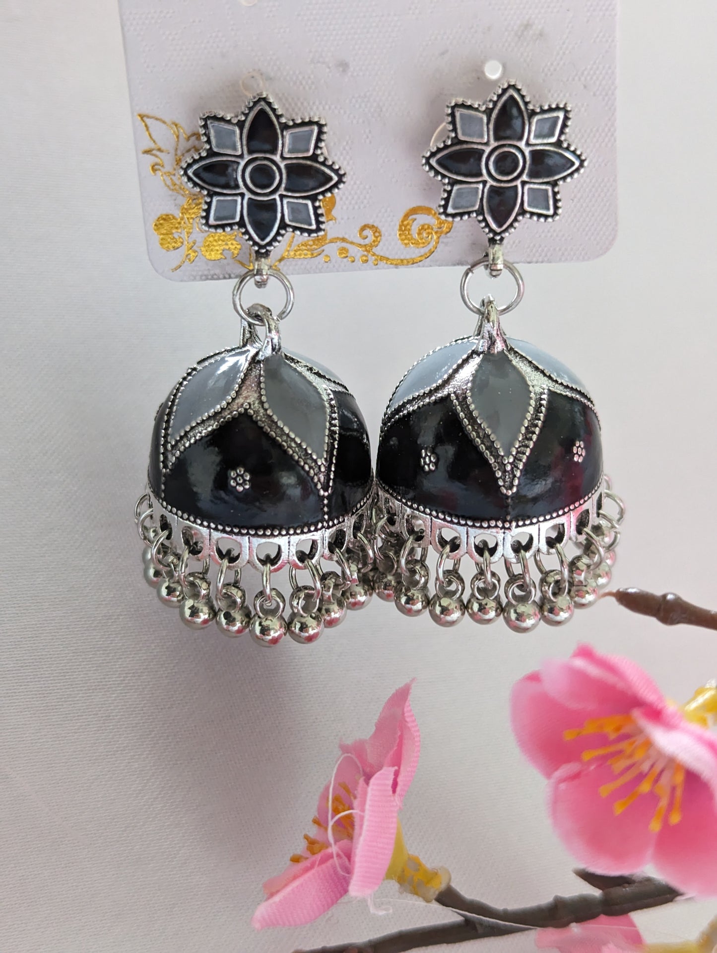 Black & Grey Jhumki