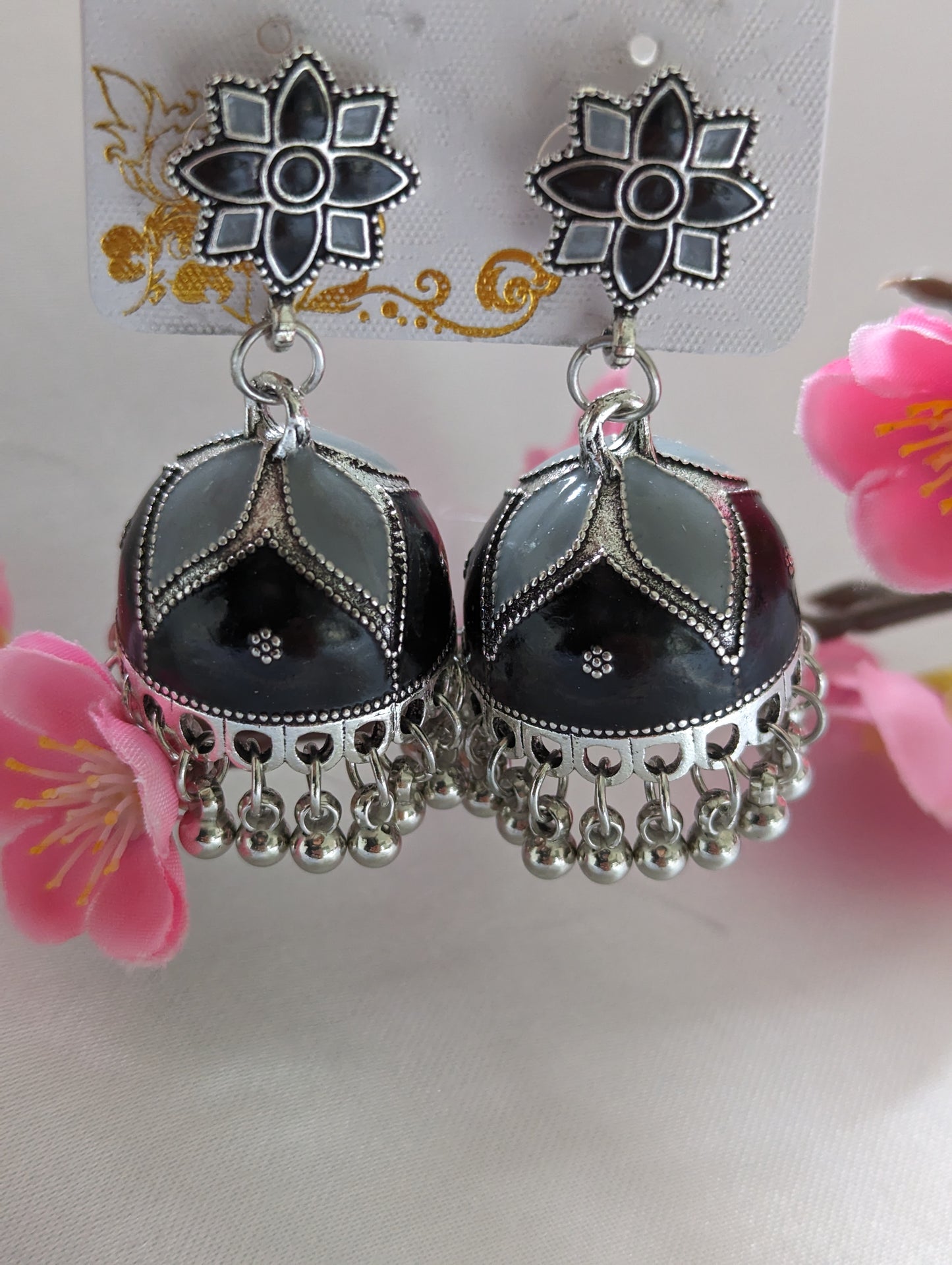 Black & Grey Jhumki