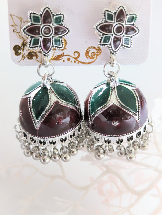 Maroon & Green Jhumki