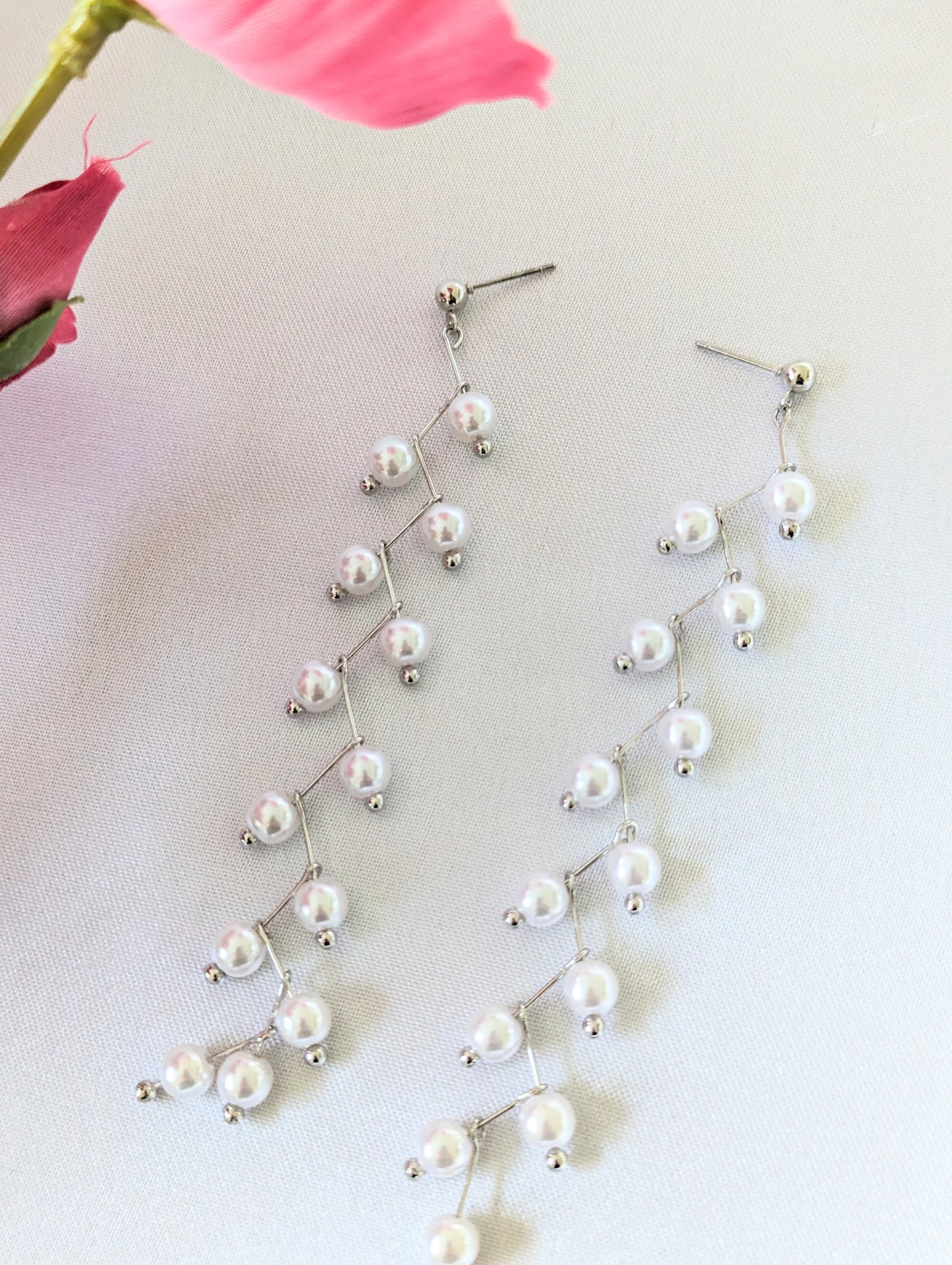 Zigzag Pearl Drop Earrings