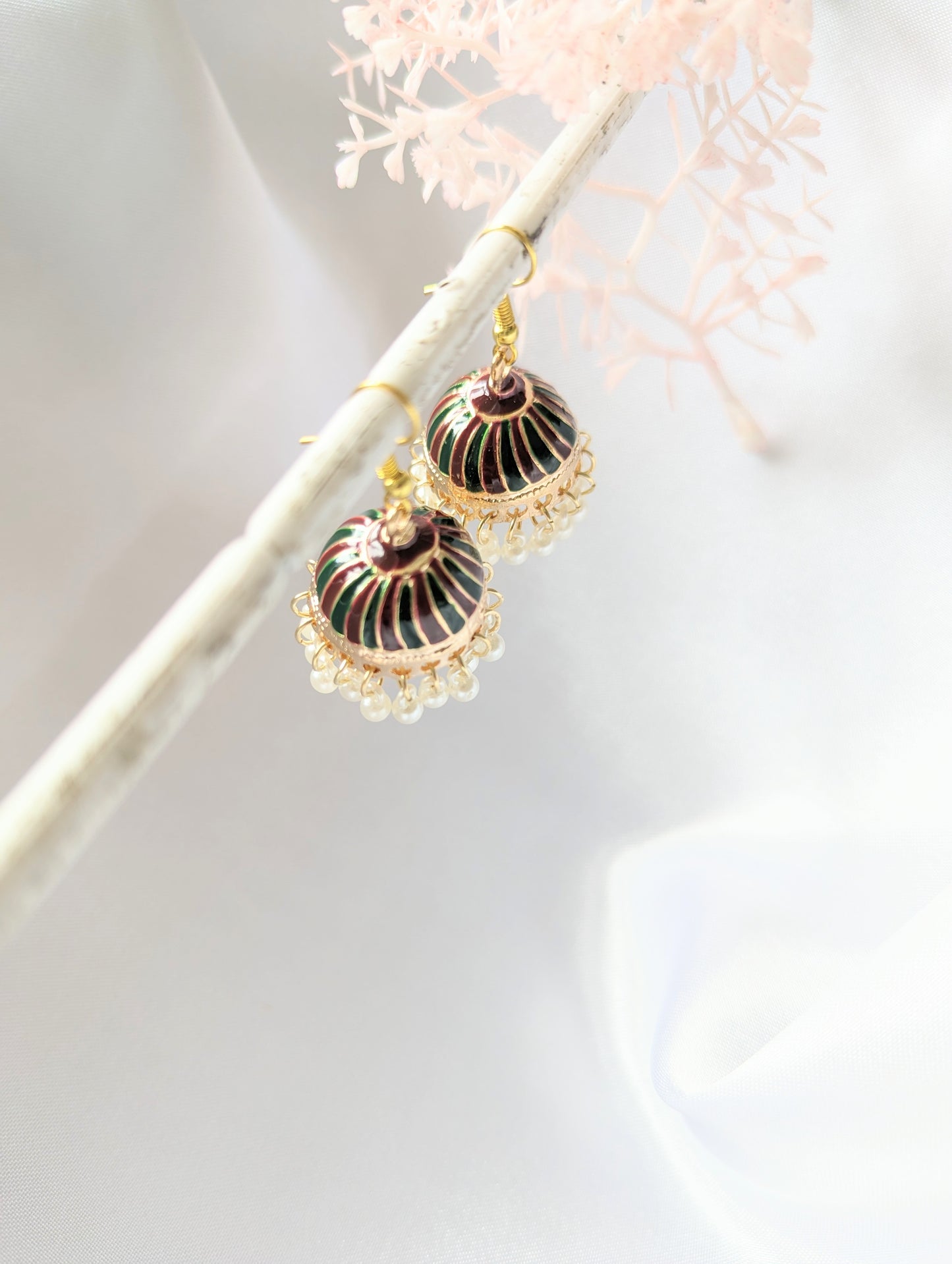 Jhumki with White Pearls