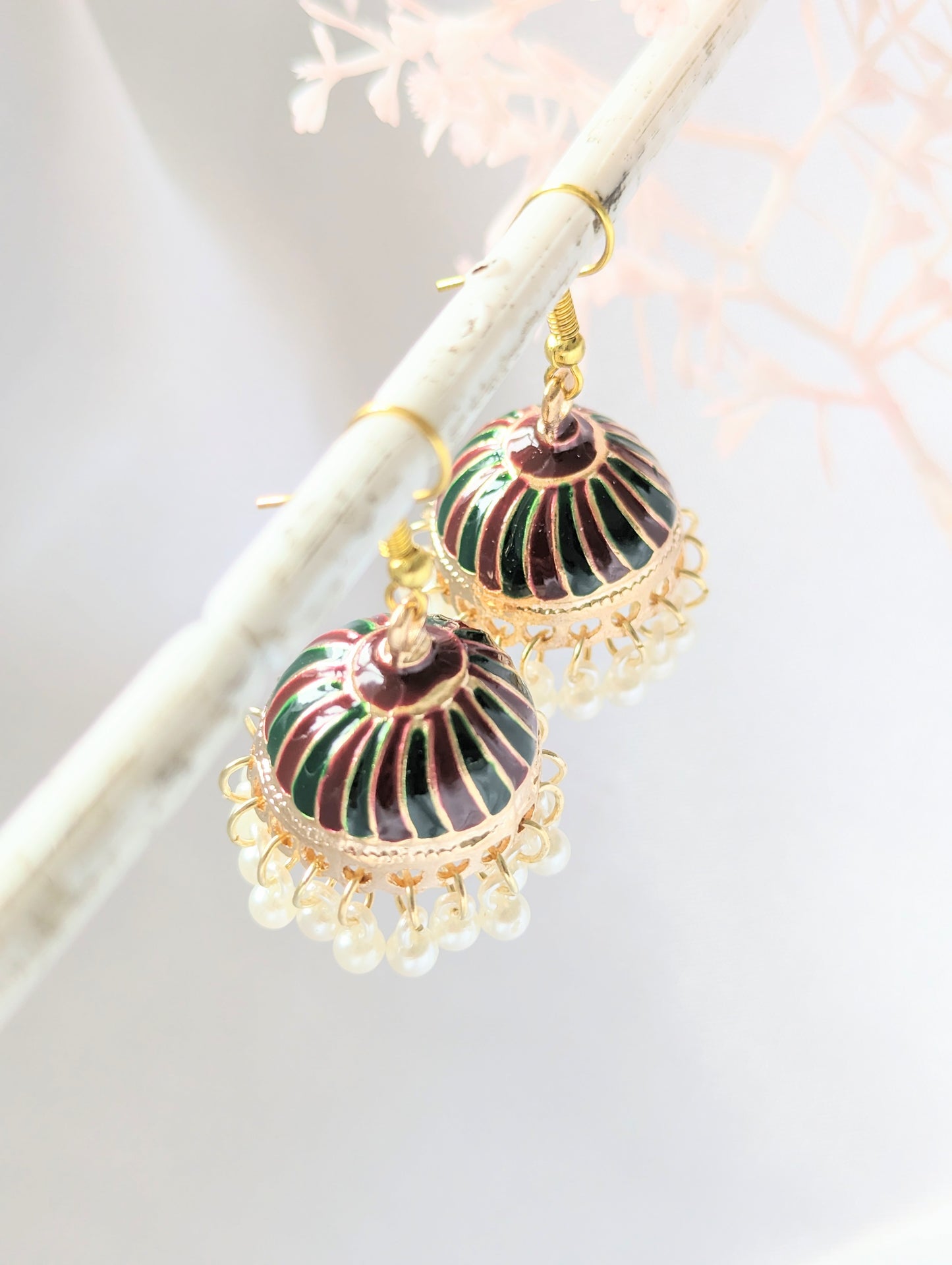 Jhumki with White Pearls