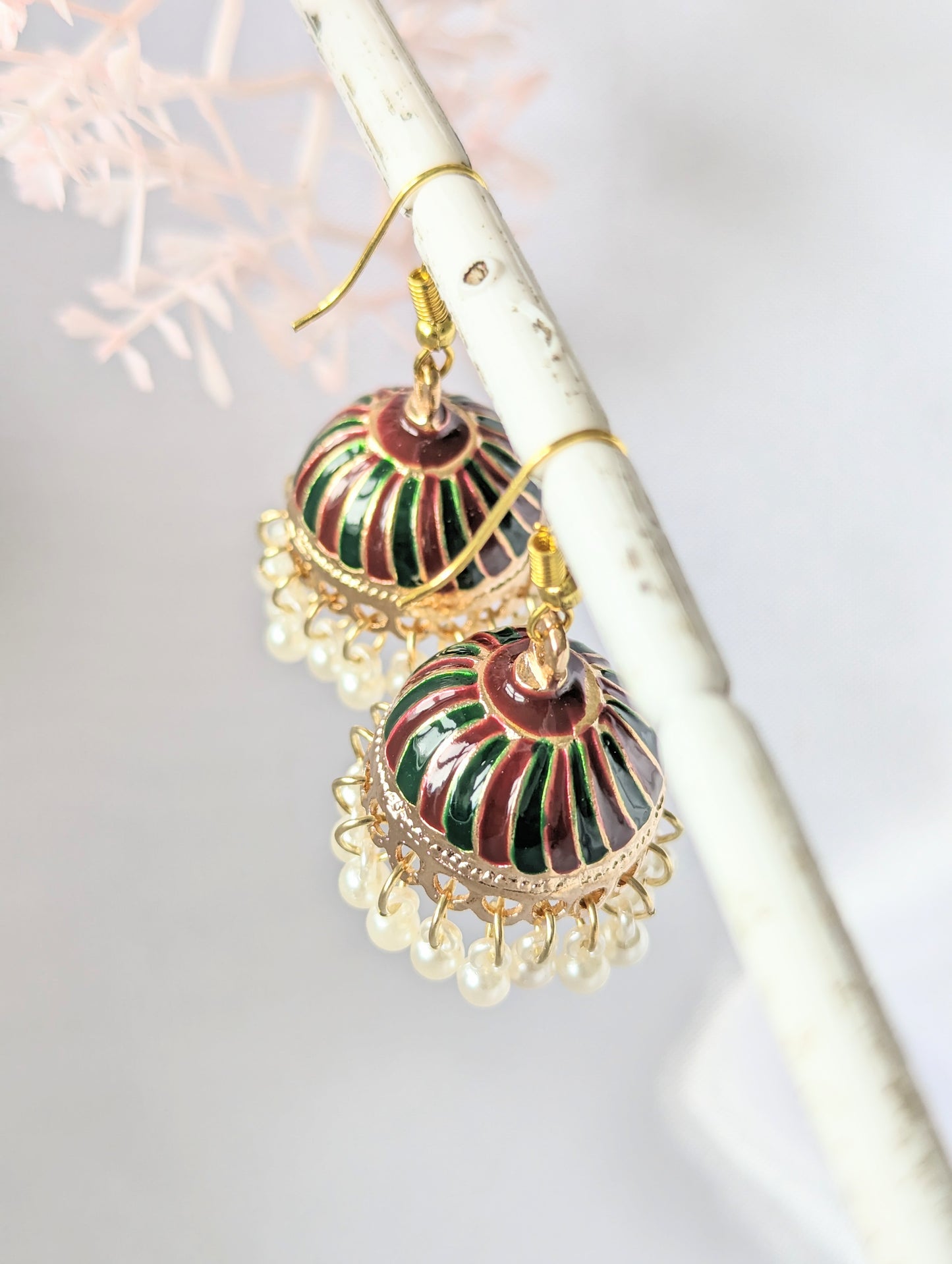 Jhumki with White Pearls