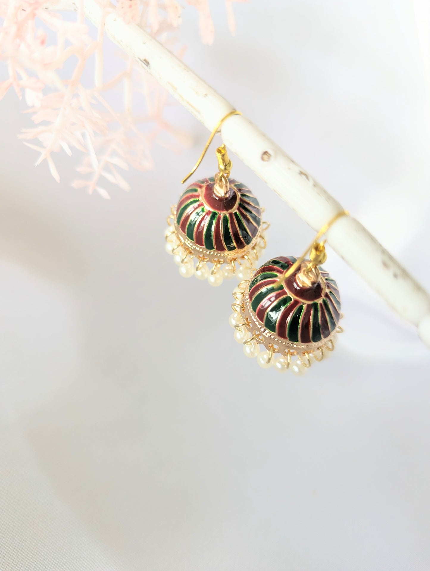 Jhumki with White Pearls