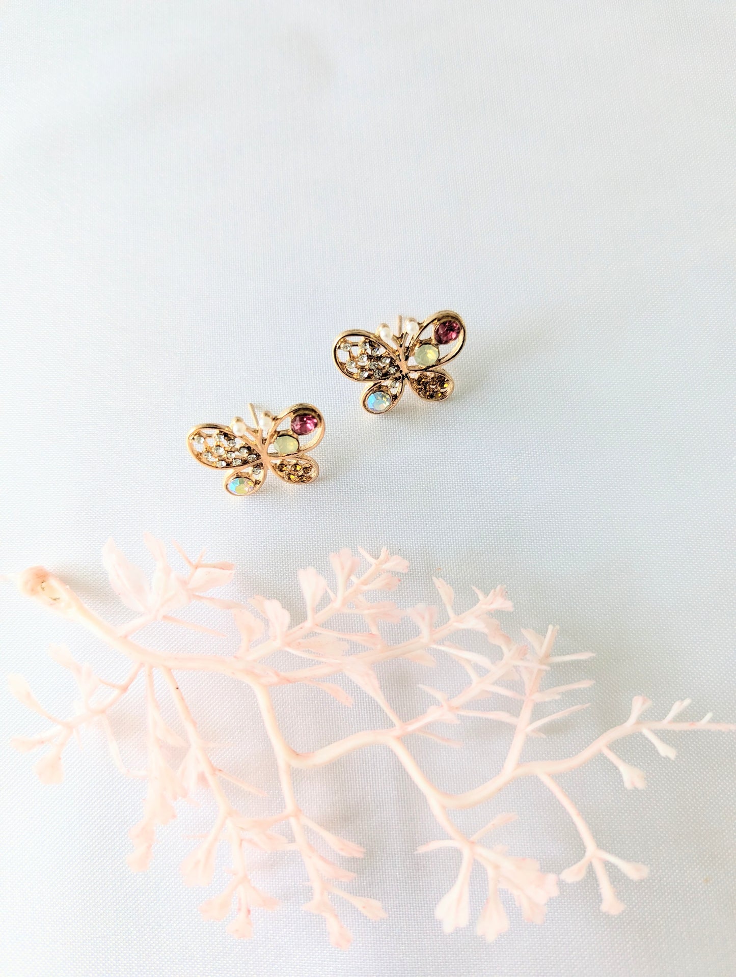 Cute Butterfly Gem Earrings