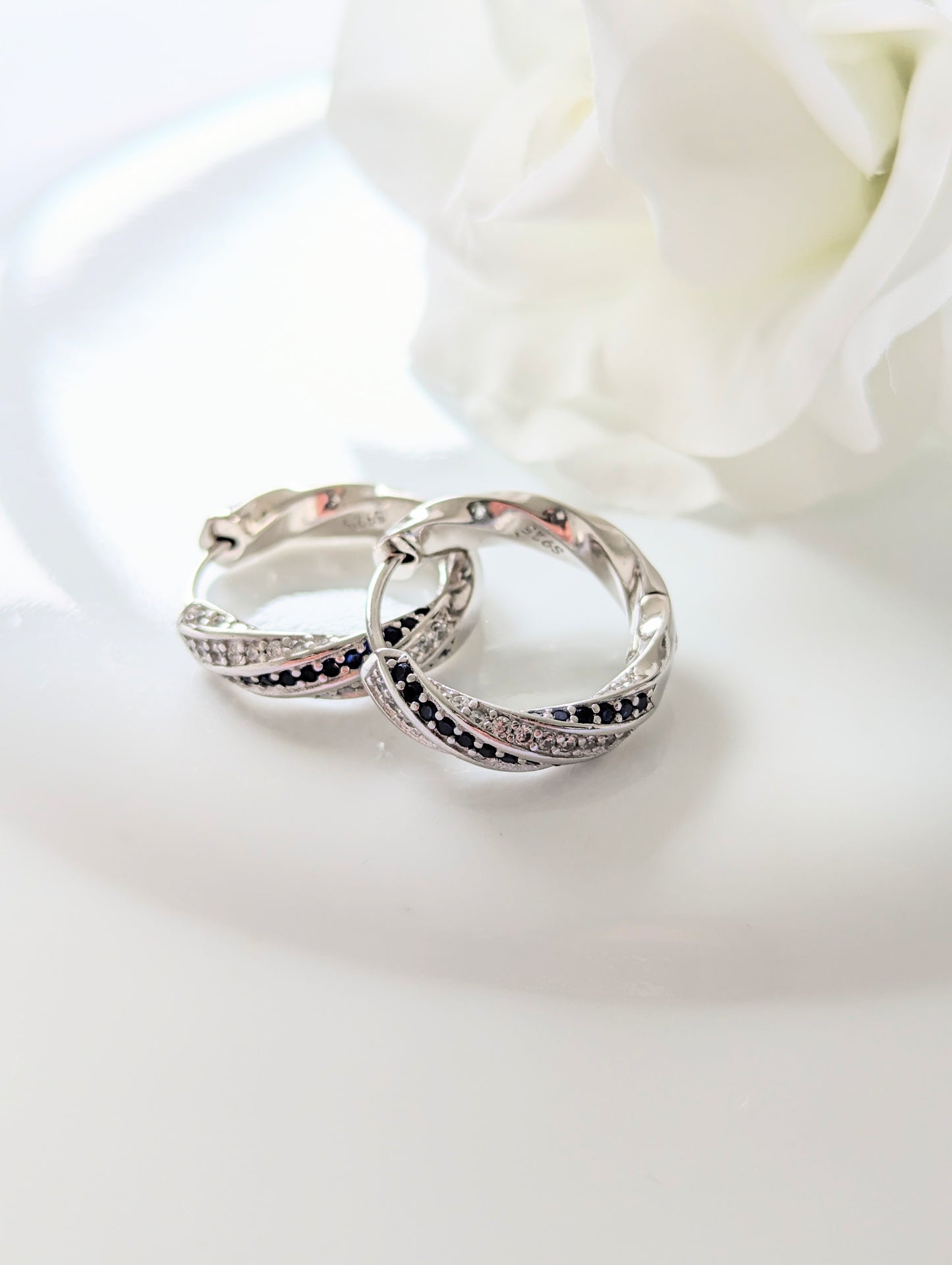 Swirl Hoops Silver Plated Earrings