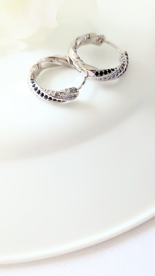 Swirl Hoops Silver Plated Earrings