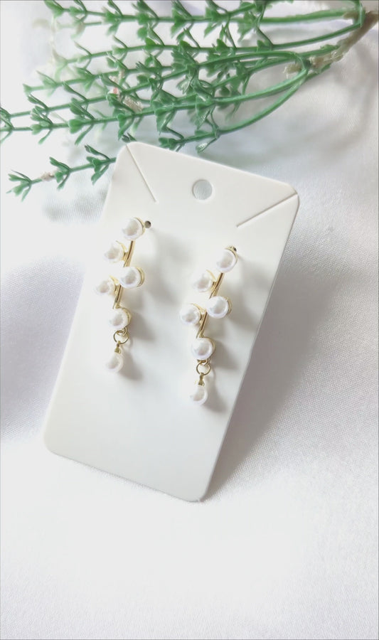 Zigzag Small Pearl Drop Earrings