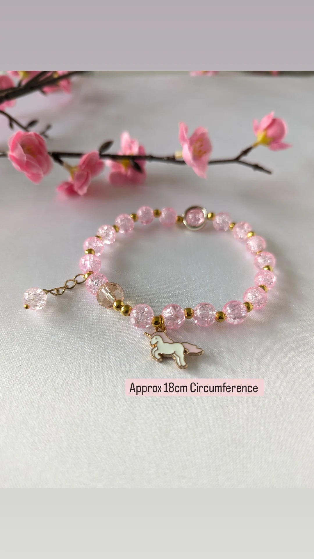 Pastel Flower and Unicorn Beads Bracelet 🌸🦄