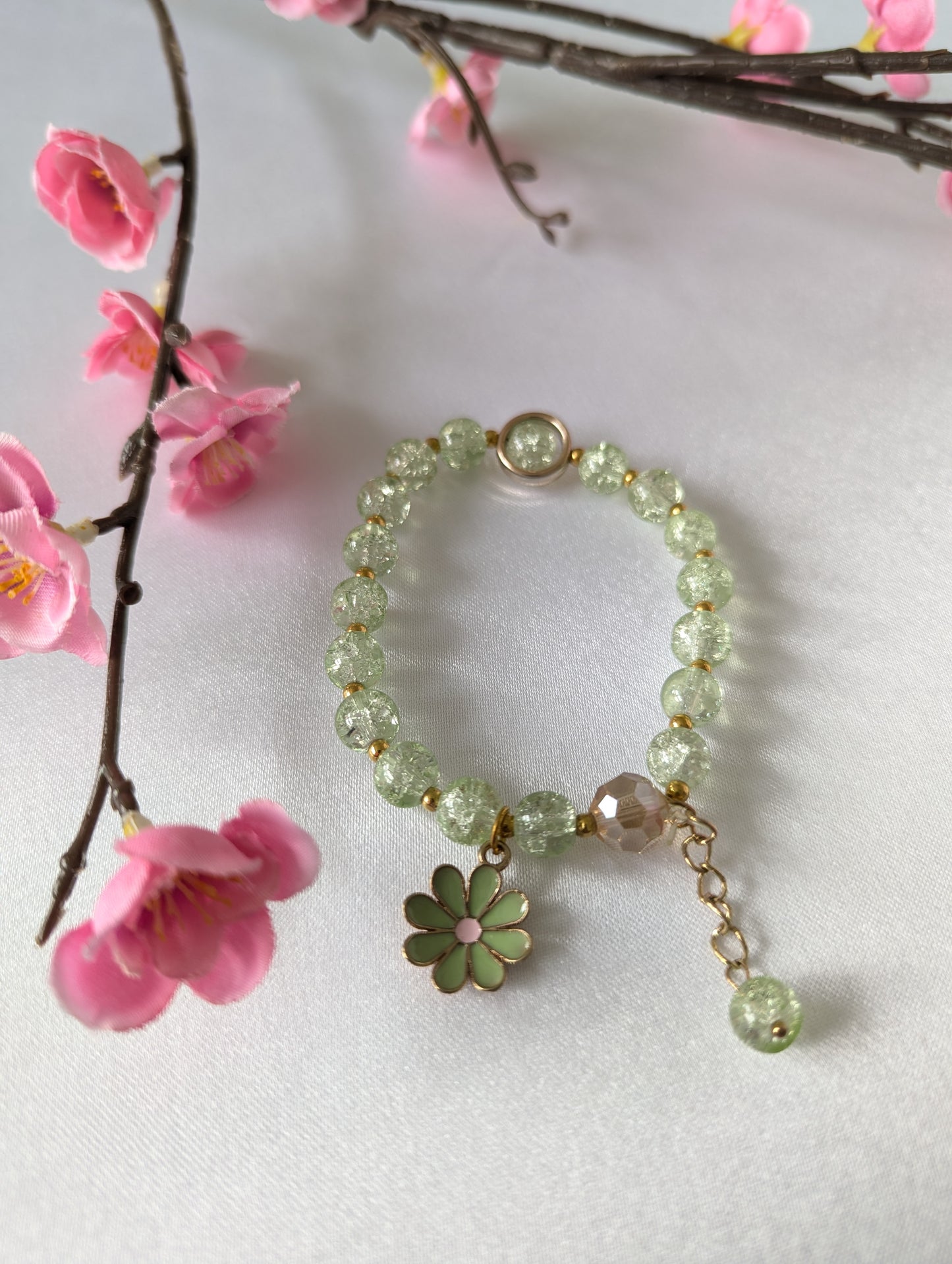 Pastel Flower and Unicorn Beads Bracelet 🌸🦄