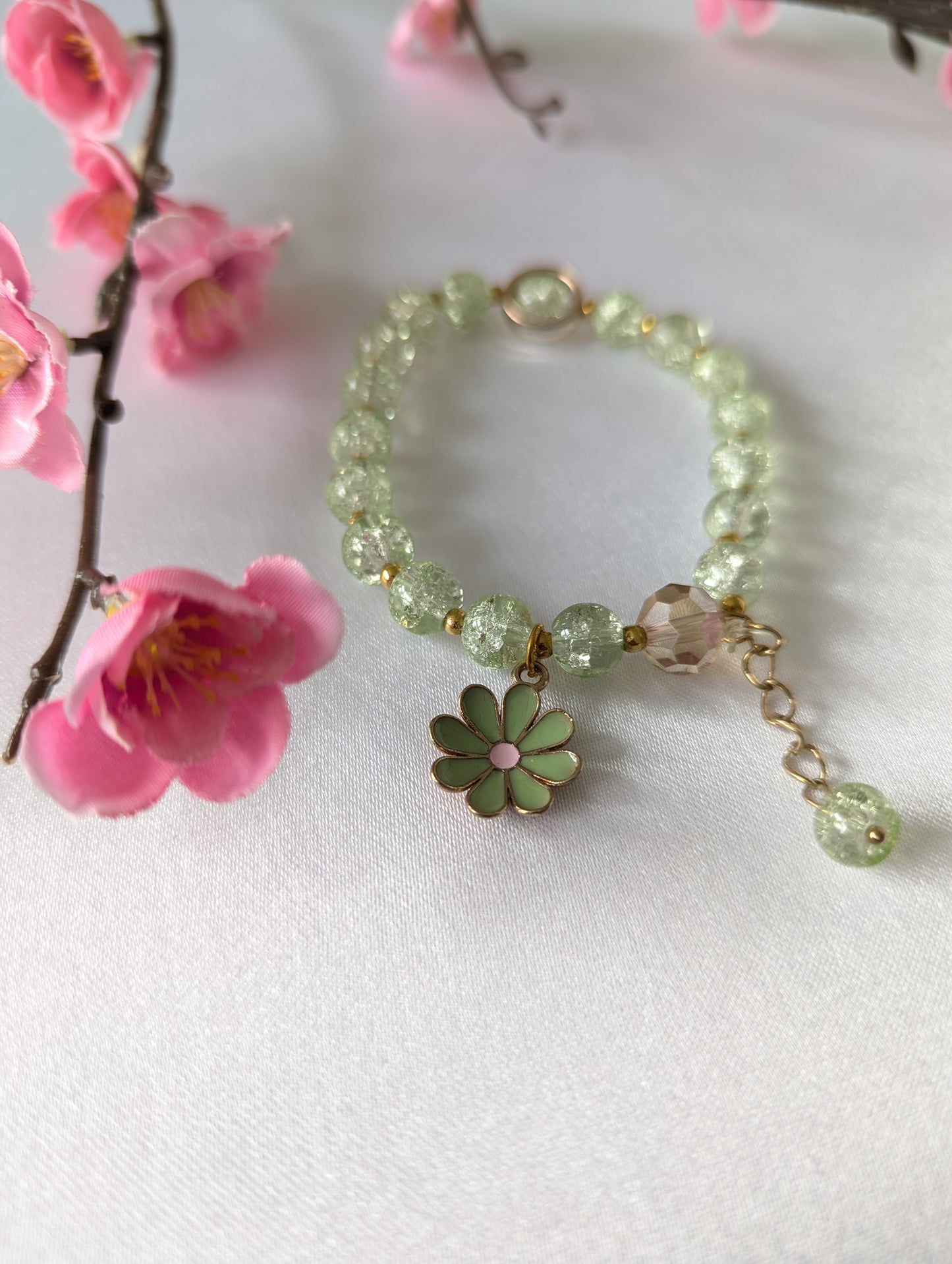 Pastel Flower and Unicorn Beads Bracelet 🌸🦄