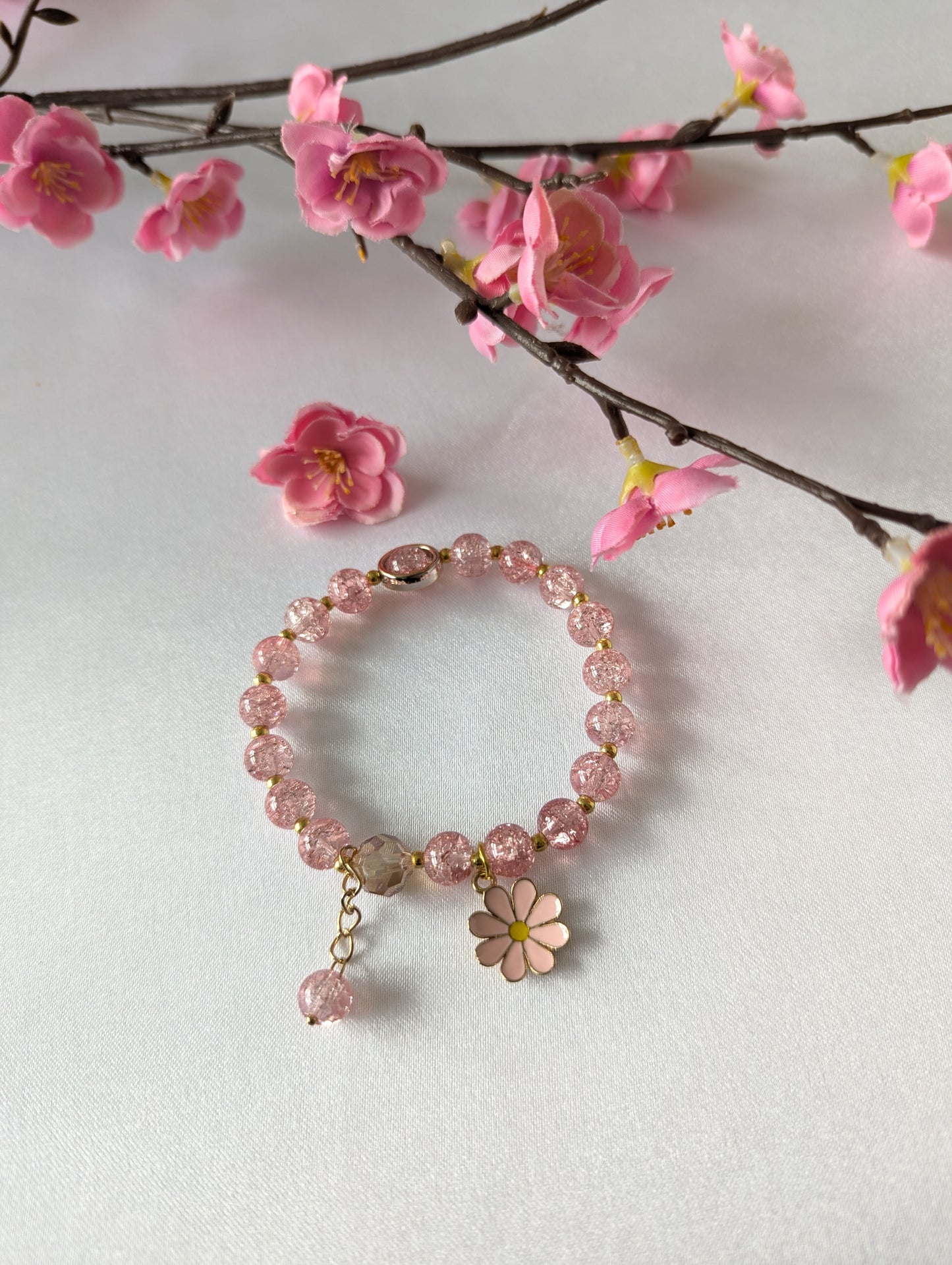 Pastel Flower and Unicorn Beads Bracelet 🌸🦄